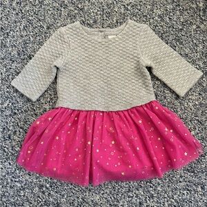 GAP Gray Knit Sweater Tulle Star Dress